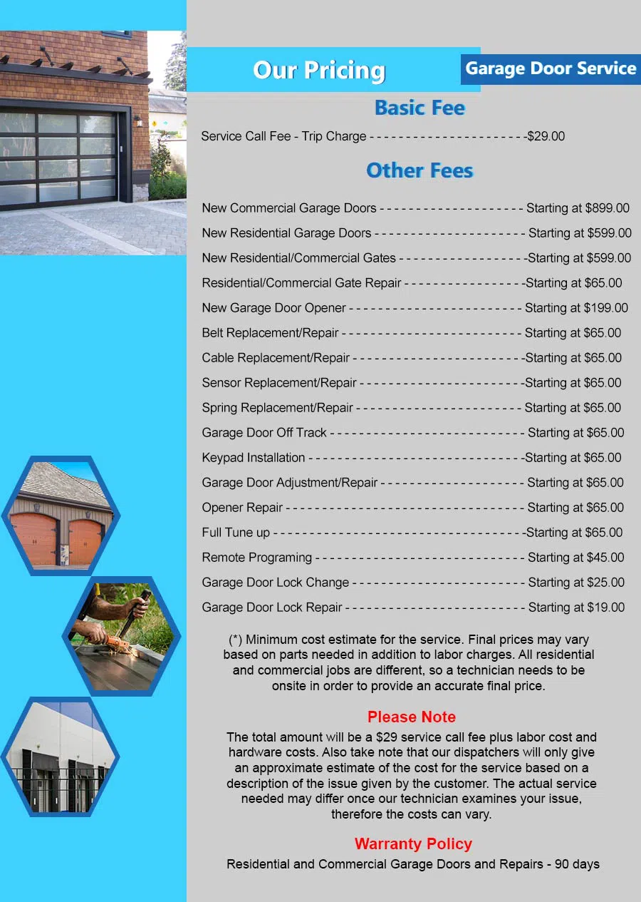 Capitol Garage Door Service Towaco, NJ 973-521-8079 - pricelist4
